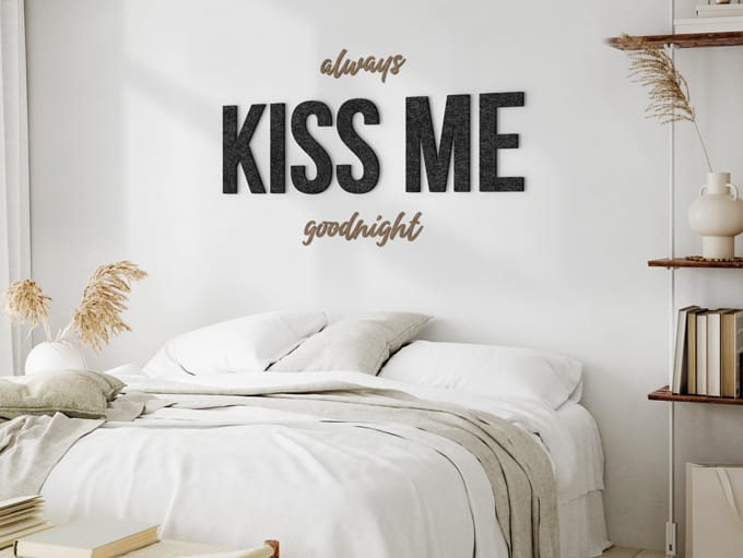 Vilt Letter op je slaapkamer muur