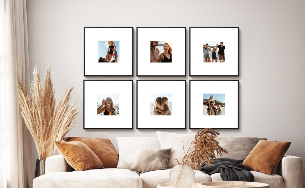 Frames® fotogalerij met elegante baklijsten — een stijlvolle manier om meerdere foto’s samen te tonen.