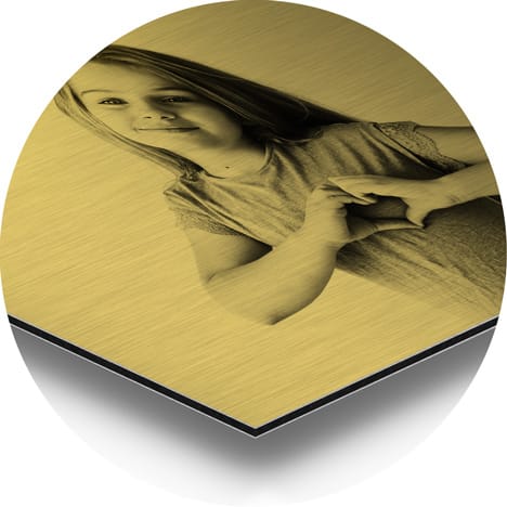 Foto op aluminium geborsteld goud