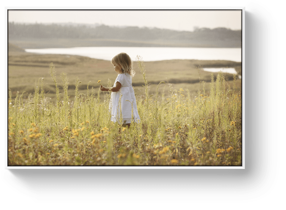 Foto op canvas witte baklijst