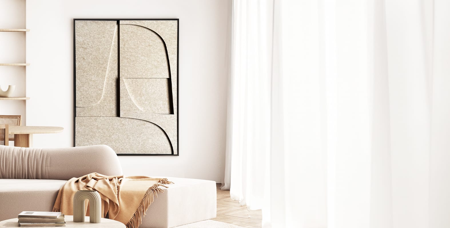 Vilt Art. Indrukwekkende kunst gemaakt van gerecyclede plastic flesjes. Geluidsabsorberend en akoestisch dempend!